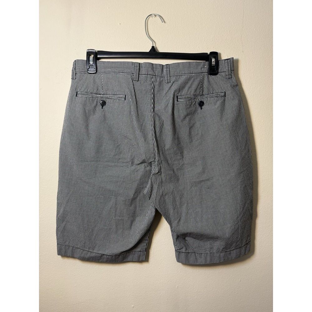 J.Crew Mens 34 Black White Gingham‎ Plaid Rivington Shorts Flat Front Cotton - Picture 8 of 8